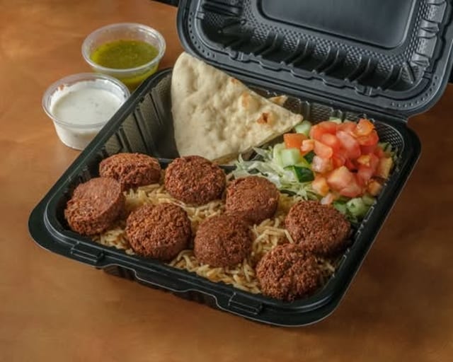 Falafel Over Rice.